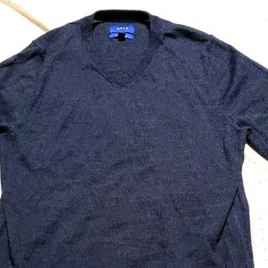 Men's v neck wool sweater Apt 9 young men's long sleeve size s, dark blue